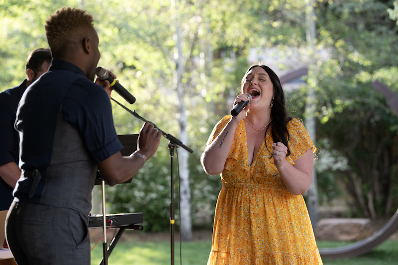 A live music performance at the Green Box Arts Festivals, one of the best festivals in Colorado Springs each summer.