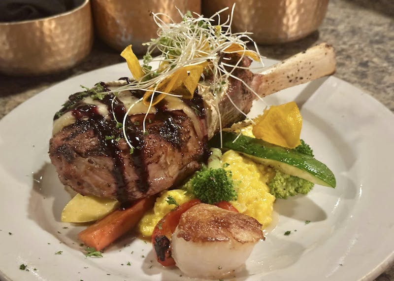 A tomahawk elk chop at Carlos Bistro in Colorado Springs.