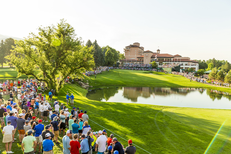 The 18th green in from of the Broadmoor hotel on the Broadmoor's East Course.