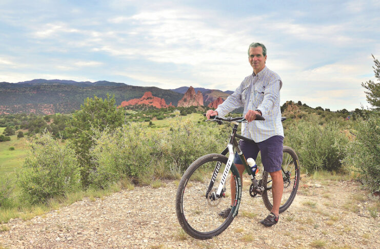 Jim Heidelberg and his mountain biker, survivor of an incredible rescue on Almagre Mountain.