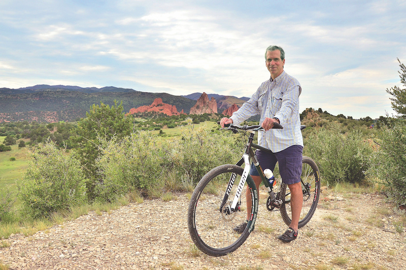 Jim Heidelberg and his mountain biker, survivor of an incredible rescue on Almagre Mountain.