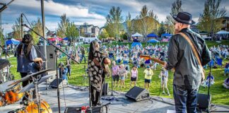 The view from the stage at free summer concerts in Colorado Springs at Gold Hill Mesa.