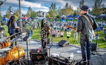 The view from the stage at free summer concerts in Colorado Springs at Gold Hill Mesa.