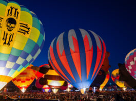 Labor Day Lift Off Celebrates 50 Years Hot air balloons glow at Labor Day Lift Off, the biggest hot air balloon festival in Colorado Springs.