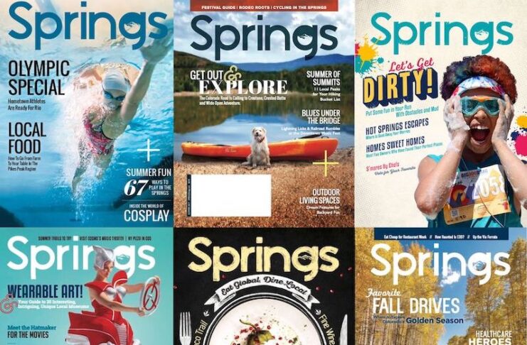 Collage of six of the best Springs magazine covers from 10 years