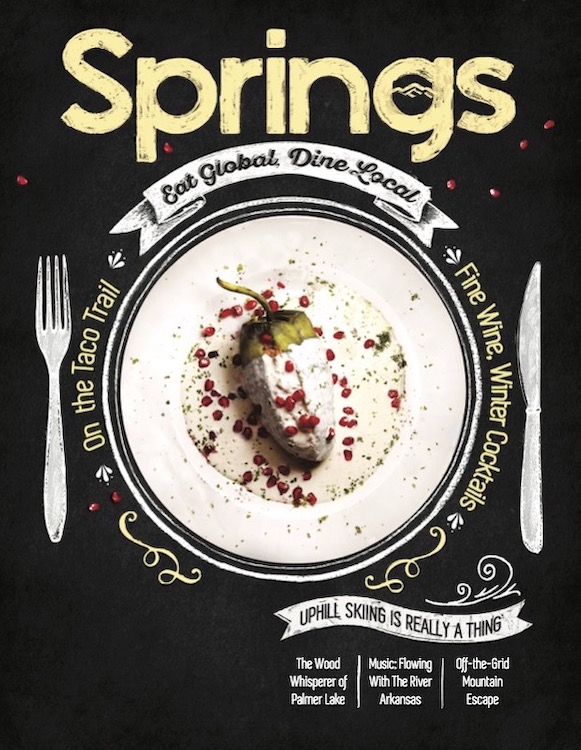 Chile en Nogado plate from Provecho on the cover of Springs magazine. 