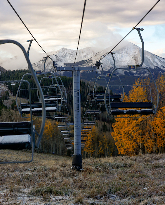 Fall meets winter at Crested Butte. Will Crested Butte be one of the first ski resorts to open in Colorado this year?