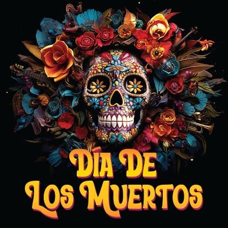 Dia de los Muertos / Day of the Dead poster for the Colorado Springs Philharmonic concert.