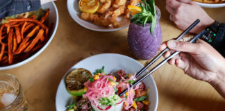 A table full of dishes at 503W one of the best cheap eats in Colorado Springs.