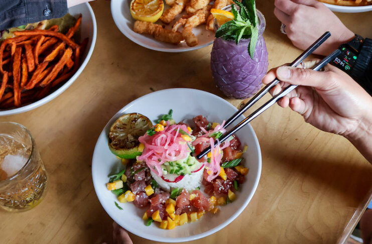 A table full of dishes at 503W one of the best cheap eats in Colorado Springs.