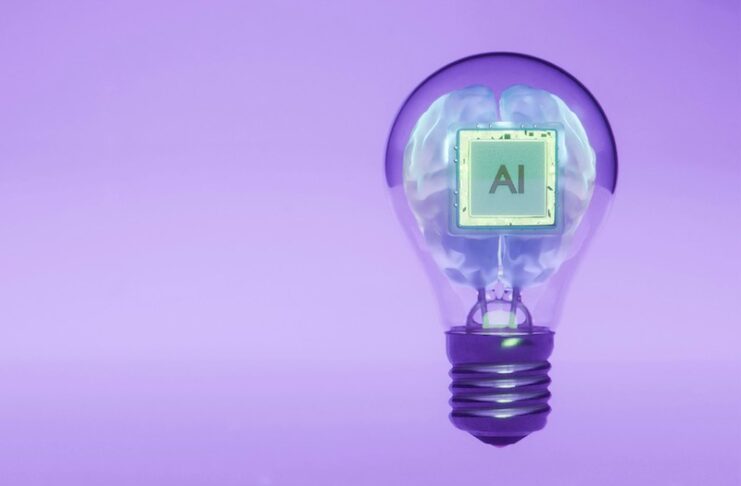 A lightbulb labeled AI to spark ideas and tips for learning AI.