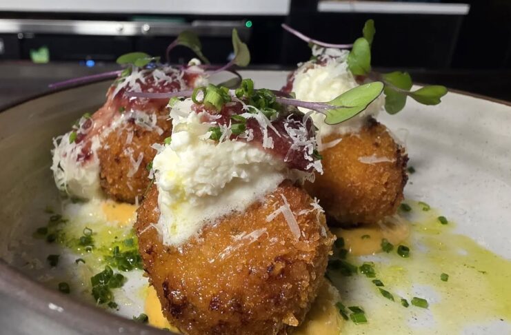 Close-up of fried arancini at Amore Italian Grille, new restaurant in Colorado Springs.
