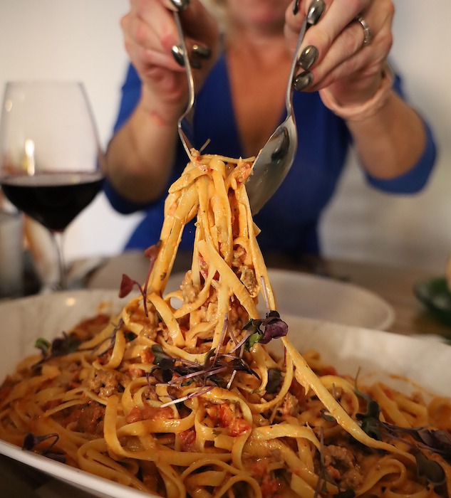 Pasta family style at Susanna's Comfort Cuisine restaurant in downtown Colorado Springs.