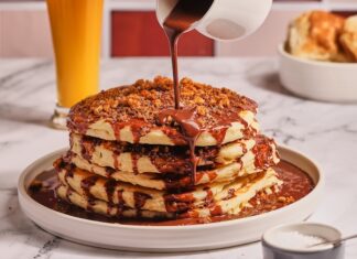 Snooze Pancake Week & New Winter Menu Chocolate Ganache Pancakes at Snooze.