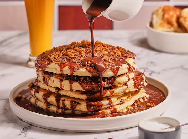 Chocolate Ganache Pancakes at Snooze.