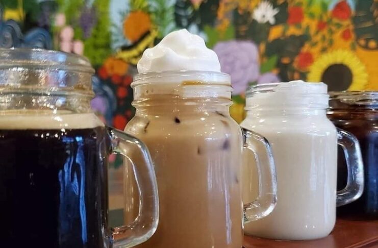 Lineup of drinks at The Coffee Exchange in Colorado Springs