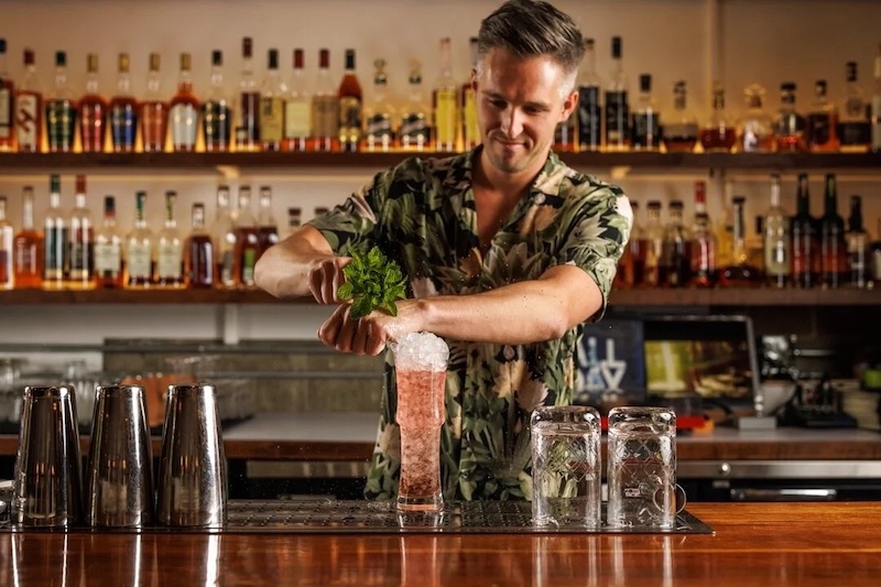 A bartender mixing a cocktail at Lady Jane, one of Colorado's James Beard Awards 2026 nominees.