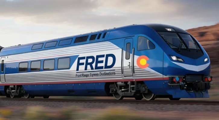 Rendering of FRED in the Colorado Front Range Passenger Rail Name the Train contest.
