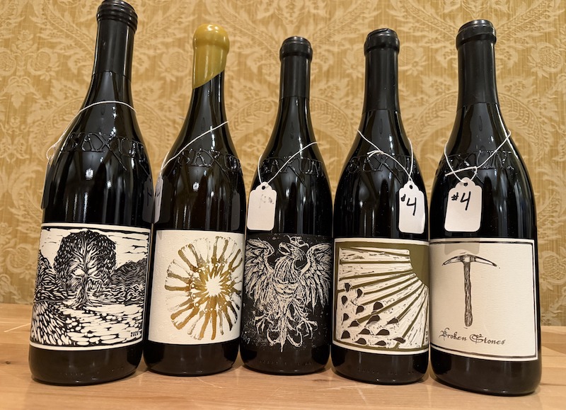 Featured wine bottles at the Wine Festival of Colorado Springs.