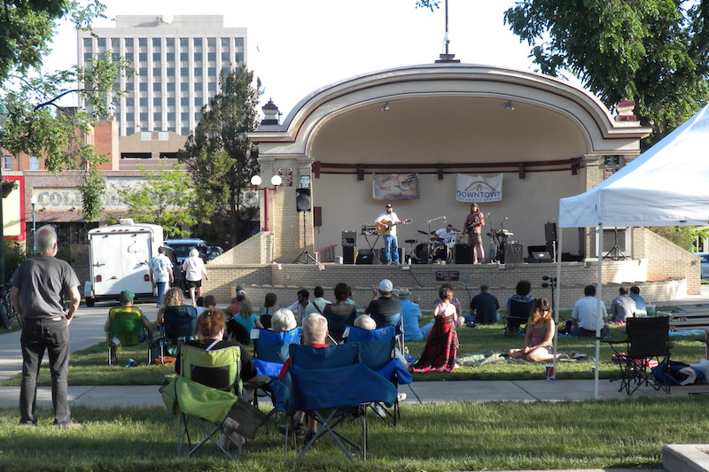 A concert at the bandshell in Acacia Park, Colorado Springs