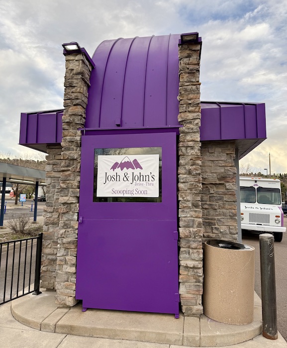 Josh and John's Drive-thru coming soon sign