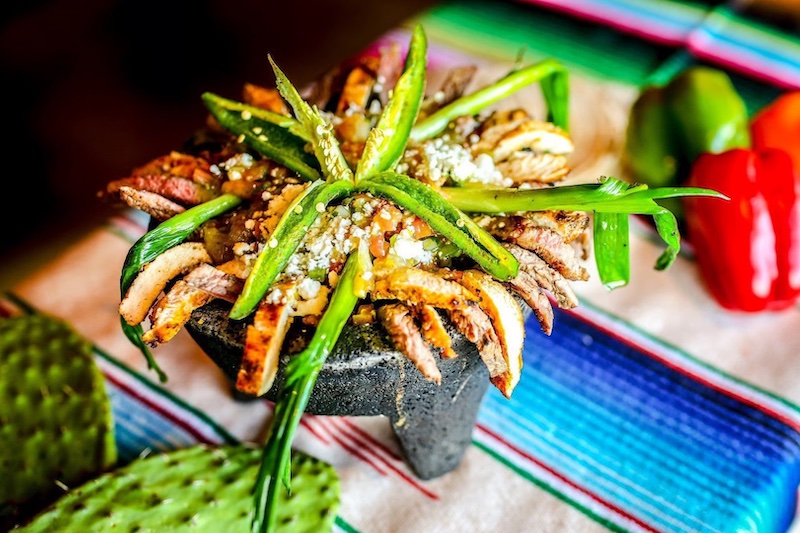 The colorful Molcajete Guadalajara at Miguel's, one of the best Mexican restaurants in Colorado Springs and a People's Choice winner