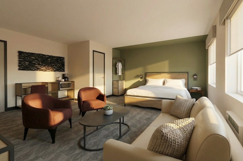 A grand king suite at The Outrider Hotel in Manitou Springs. 