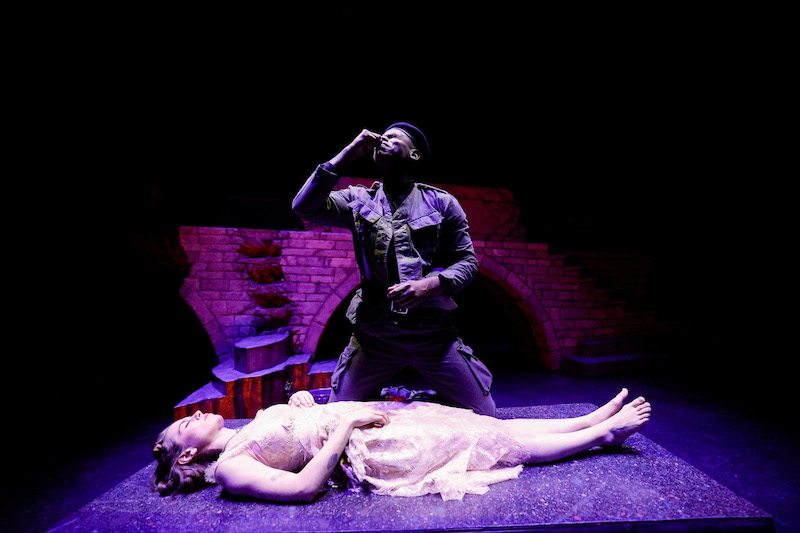 Romeo drinks poison over Juliet's supposedly dead body in Theatreworks Romeo and Juliet 2026.