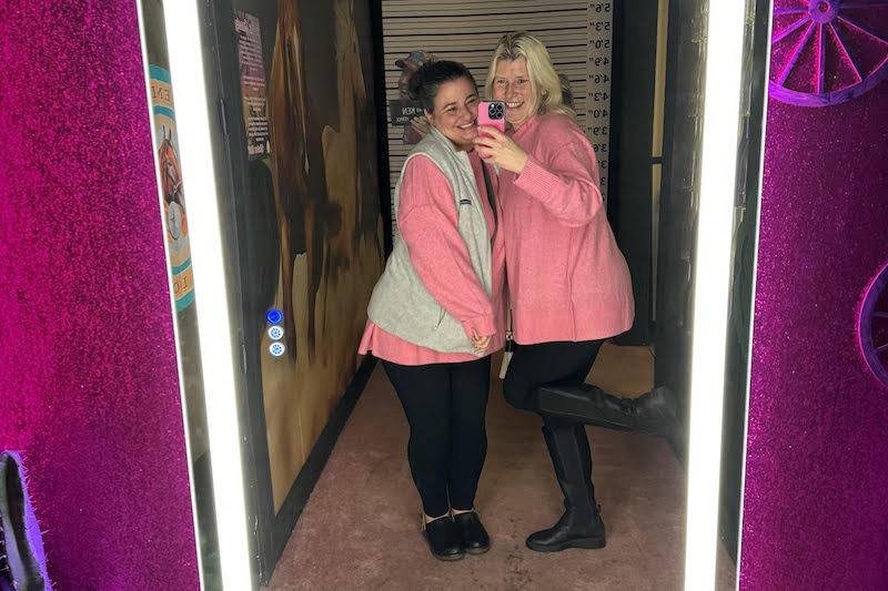 Best friends wear matching sweaters