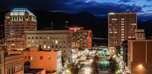 Chamber & EDC’s Source Colorado Springs Is Defining the Local Narrative Skyview of downtown Colorado Springs cityscape at night