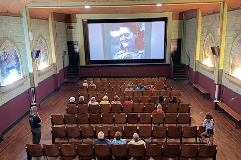 A movie screening inside the historic Liberty Theatre in Pagosa Springs, Colorado, for the CO150 Film festival.