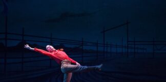 A dancer from the Oklahoma City Ballet performs on stage at the Green Box Arts Festival.