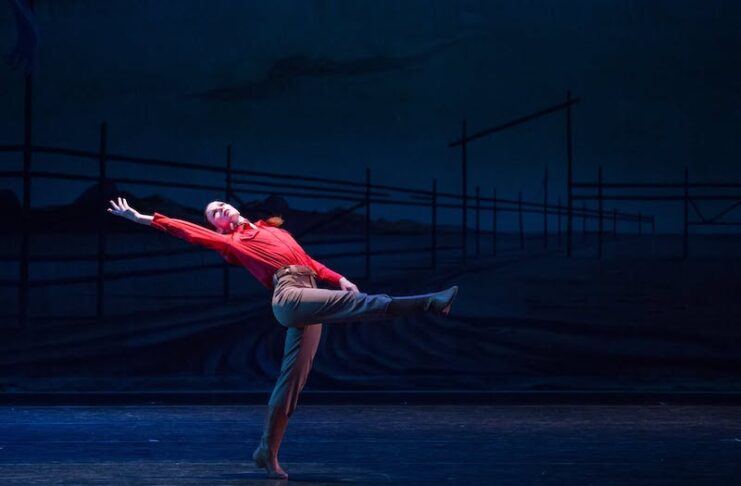 A dancer from the Oklahoma City Ballet performs on stage at the Green Box Arts Festival.