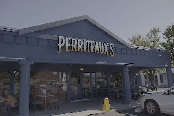 The front of Perriteaux's Cajun Restaurant, serving Cajun and Creole cuisine at Memorial Park in Colorado Springs.