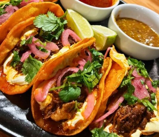 Pin-Txi Wey Serving Permanently at WestFax Springs Pork belly al pastor from Pin-Txi Wey food truck at WestFax Brewing Company in Colorado Springs.