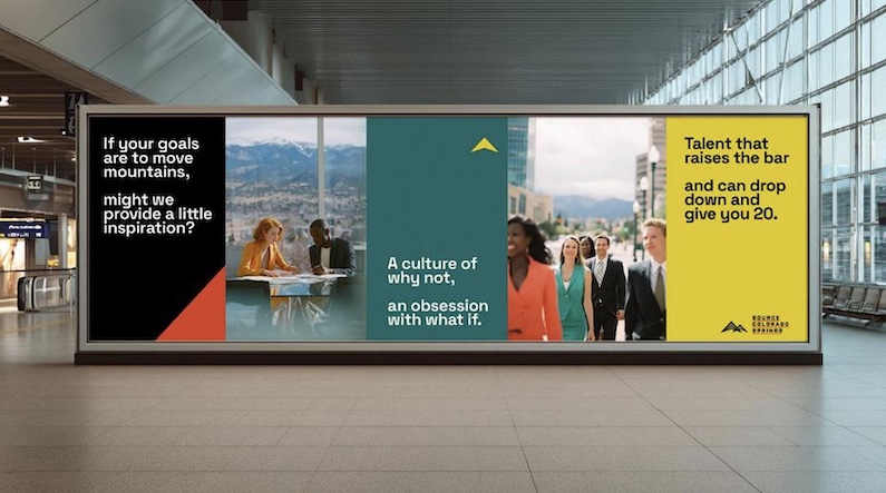 An ad in the airport for Source Colorado Springs