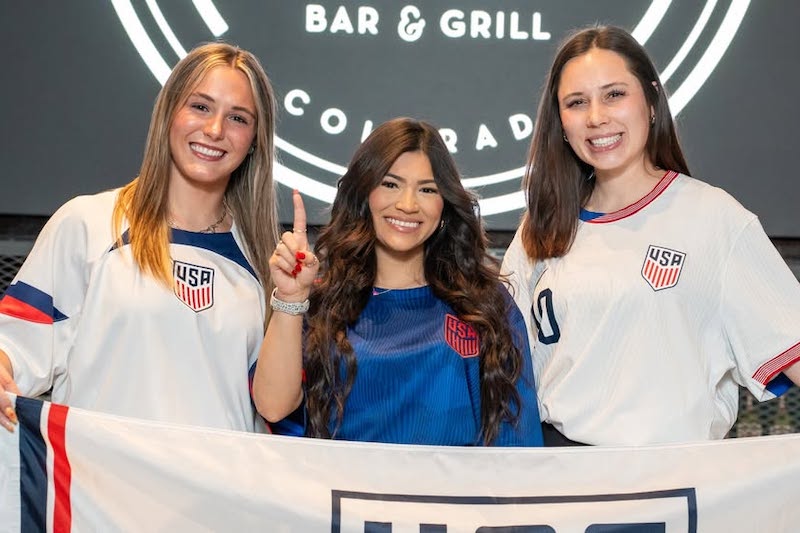 Waitresses at The Sportsbook Colorado Springs in US soccer jerseys ahead of World Cup festivities