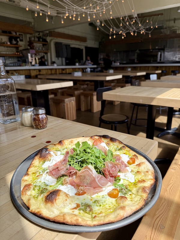 Burrata Boom pizza at White Pie restaurant
