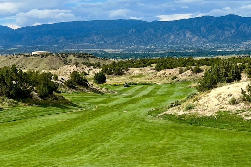 Looking down the fairway at Four Mile Golf Course in Canon City Colorado