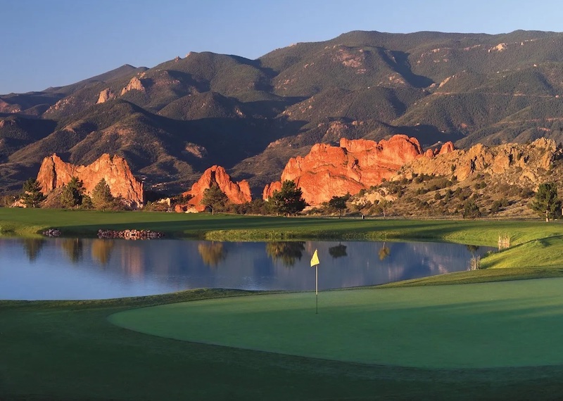 View of Garden of the Gods from the Kissing Camels Golf Course at Garden of the Gods Resort. 
