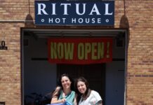 Ritual Hot House Opens Downtown Owners cut the ribbon at the grand opening of Ritual Hot House.