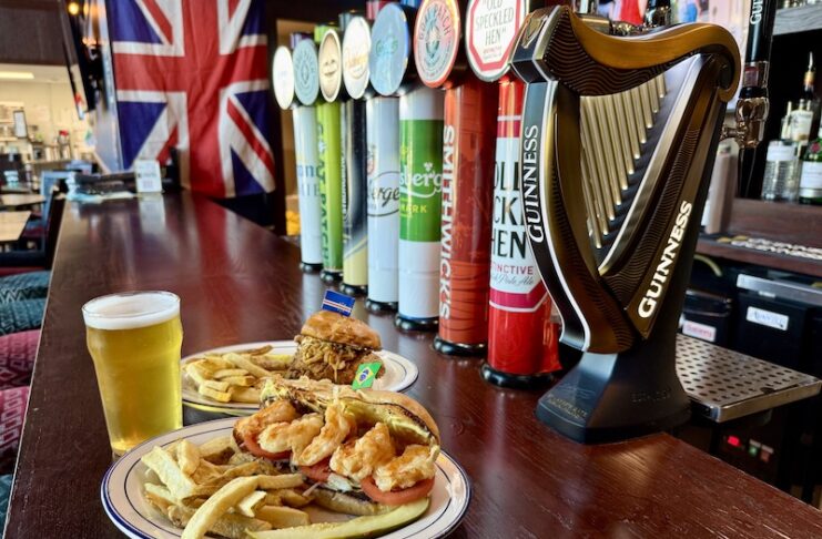 Shinedown hot sauce sandwiches on the bar at the Brit Pub in Colorado Springs.