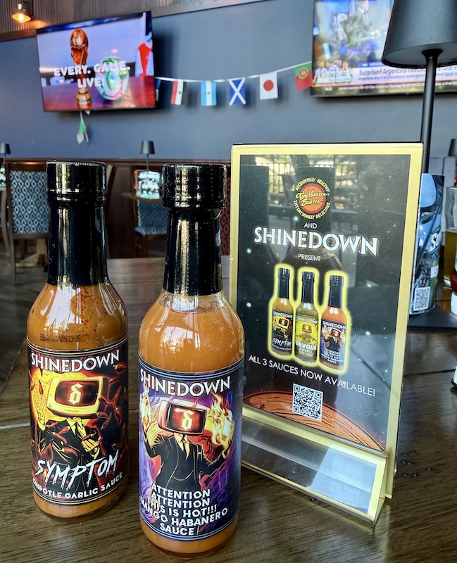 Shinedown hot sauces at the Brit Pub
