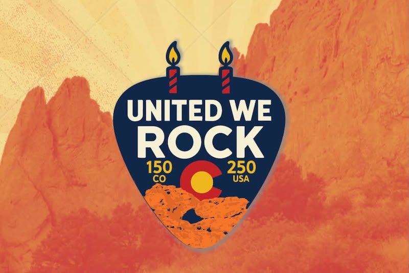 United We Rock logo in front of Garden of the Gods