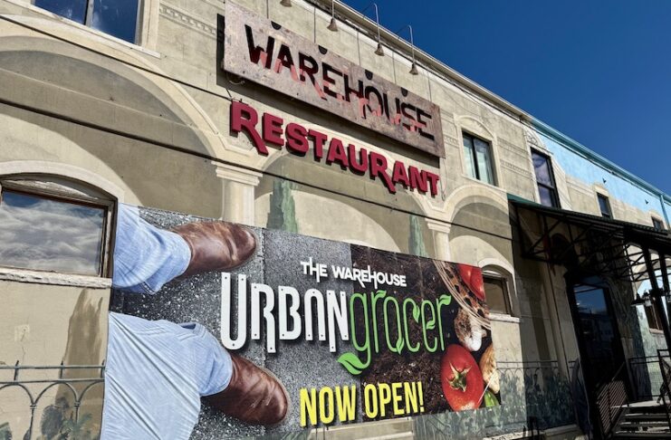 The Exterior of The Warehouse Urban Grocer in downtown Colorado Springs.