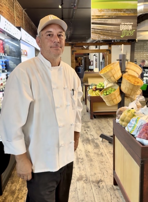 Chef James Africano inside the Warehouse Urban Grocer in downtown Colorado Springs.