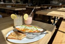 Don’t Overlook Brunch at White Pie Brunch at White Pie in Colorado Springs featuring a frose, lavender mocktail and Frittata Affogata