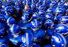 5 Best Things to Do in Colorado Springs This Weekend The Air Force Football team huddles before a game.