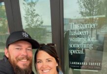 Landmarks Coffee Opens Downtown Beside Weidner Field Brandon and Toni Watts, owners of Landmarks Coffee.