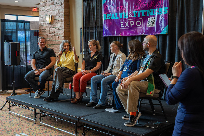 A panel discussion at the Colorado Springs Health and Fitness Expo.